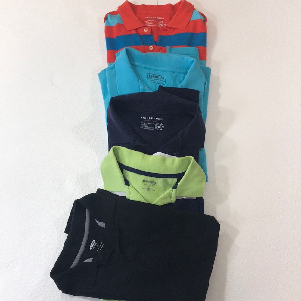 Bundle of 5 Polo Shirts Size L